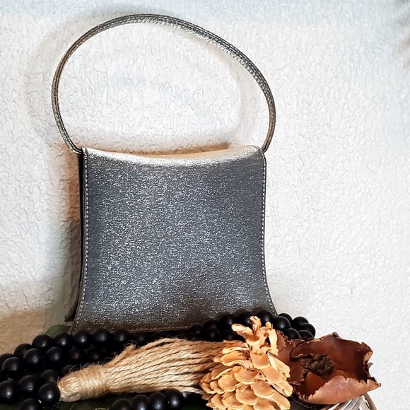 JR Comeco Vintage holiday Grey Sateen and Beaded Evening  Wedding Bag, Satchel. - Picture 5 of 14